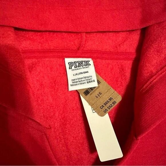 PINK Victoria secret FLEECE CROPPED CINCHED CAMPUS HOODIE - Picture 2 of 3
